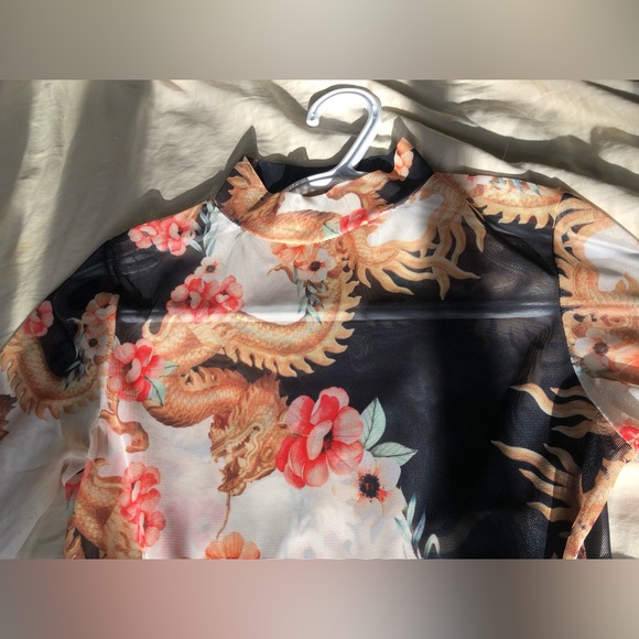 A sheer gold, black & white body suit(thong) from Boohoo! - Picture 2 of 5